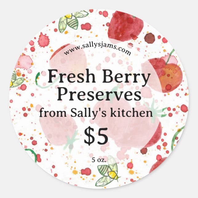 Fresh Berry Preserves From Kitchen Of Jar Label (Front)