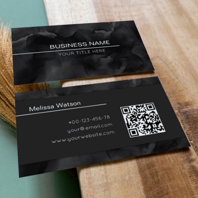 Fresh black watercolor masculine  business card (Creator Uploaded)