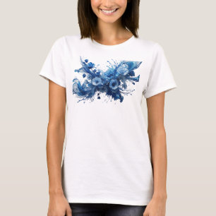 Fresh Blue ABSTRACT ART Custom Tee