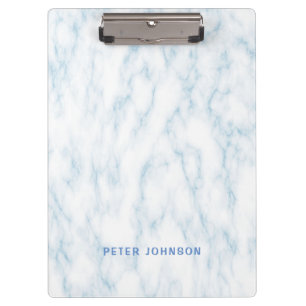 Fresh Blue and White Marble Clipboard