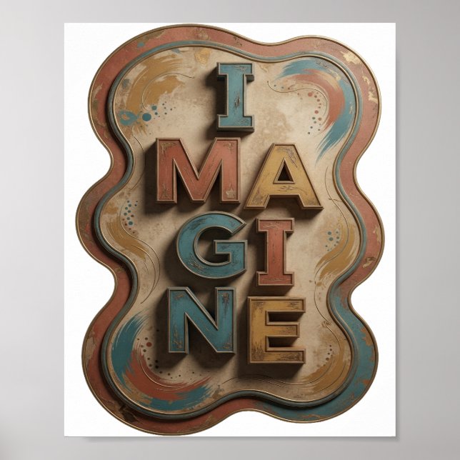 Fresh Blue IMAGINE Graphic Design Poster (Front)