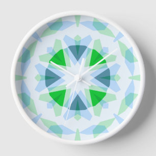 Fresh Blue Pretty Green Star Dopamine Decor Kitsch Clock