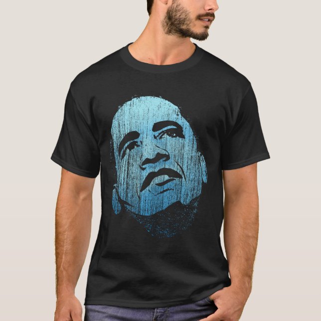 Fresh Blue Vintage Barack Obama T-Shirt (Front)