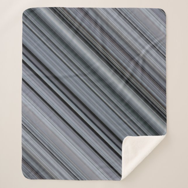 Fresh Blueberries Blue Stripe Sherpa Blanket (Front)