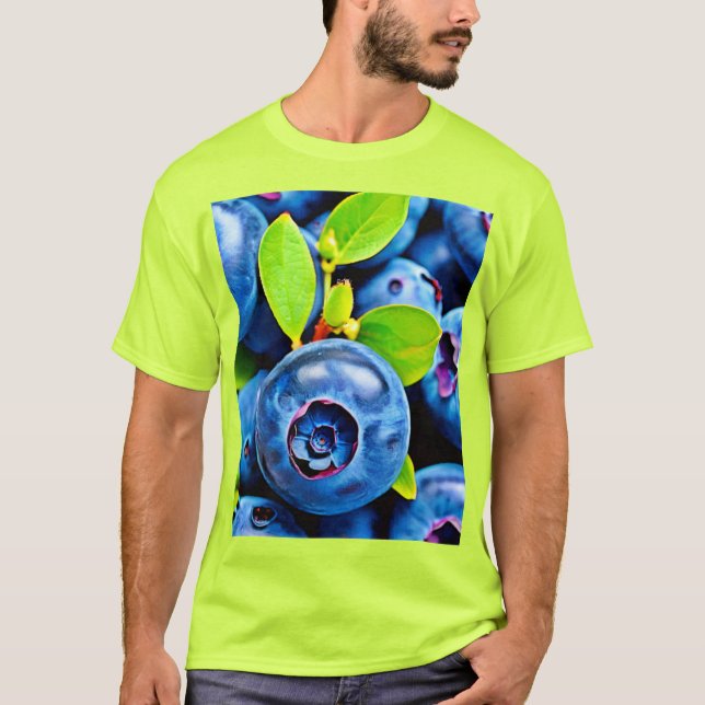 Fresh Blueberries Close-Up T-Shirt (Front)