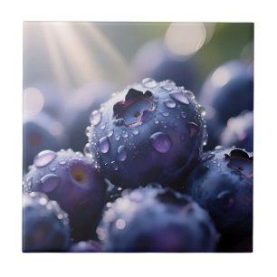 Fresh Blueberries Close Up Tile