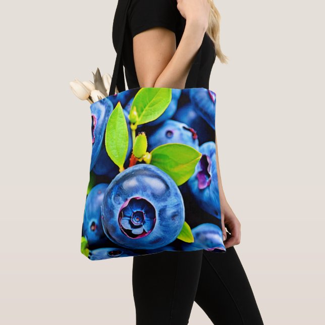 Fresh Blueberries Close-Up Tote Bag (Close Up)