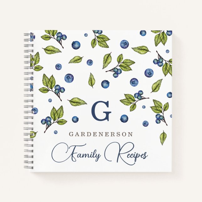 Fresh Blueberries Custom Notebook (Front)