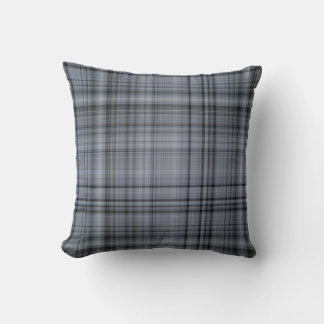 Fresh Blueberries Navy Blue Plaid Cushion