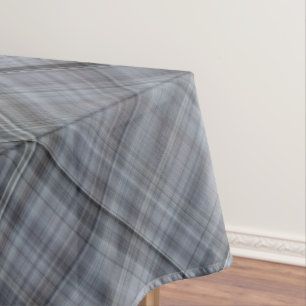 Fresh Blueberries Navy Blue Plaid Tablecloth