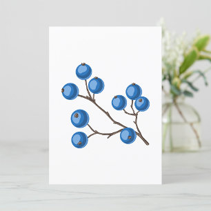 Fresh Blueberries On A Branch Invitation