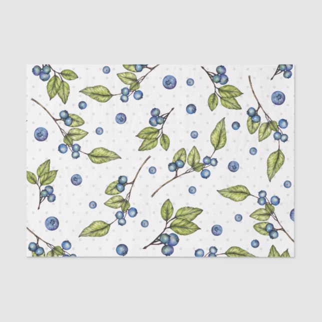 Fresh Blueberries  Tissue Paper (Front)