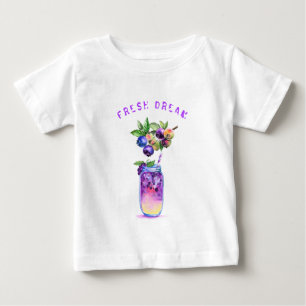 Fresh Blueberry Drink Baby T-Shirt - Custom Text