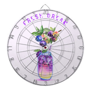 Fresh Blueberry Drink Party Dart Board Custom Text