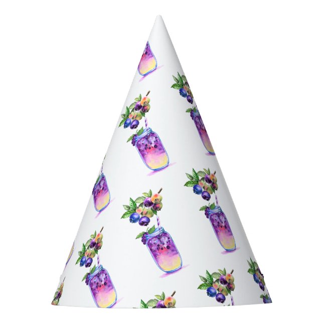 Fresh Blueberry Drink Party Hat (Front)