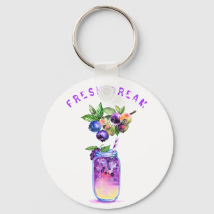 Fresh Blueberry Juice Cool Drink - Summer Cocktail Key Ring