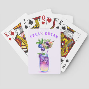 Fresh Blueberry Juice Cool Drink - Summer Cocktail Playing Cards