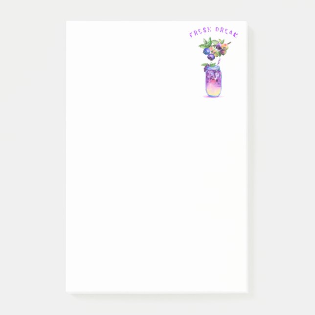 Fresh Blueberry Juice Cool Drink - Summer Party Post-it Notes (Front)