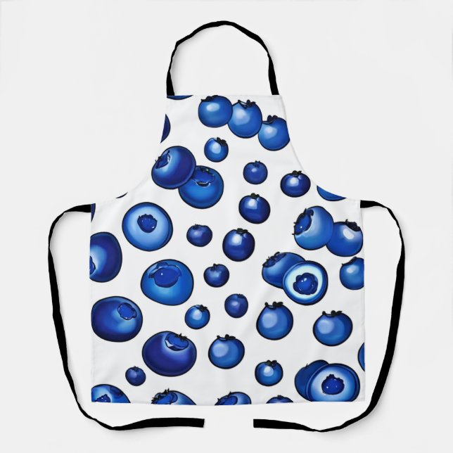 Fresh Blueberry Pattern Apron (Front)