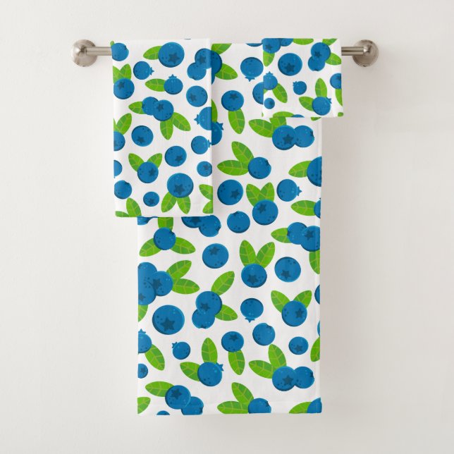 Fresh Blueberry Pattern Bath Towel Set (Insitu)