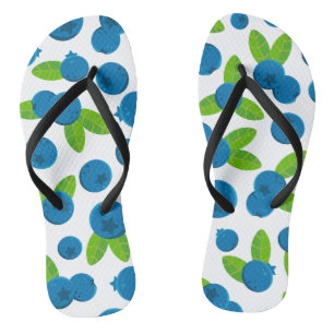 Fresh Blueberry Pattern Flip Flops