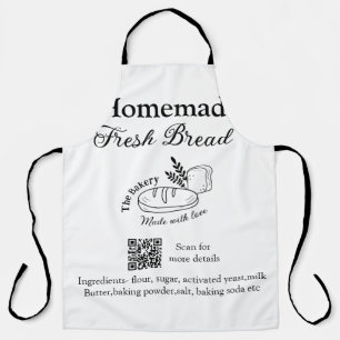 Fresh bread bakery add name ingredients Q r code h Apron
