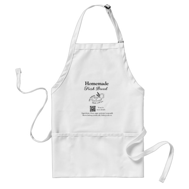 Fresh bread bakery add name ingredients Q r code h Standard Apron (Front)