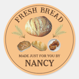 Fresh Bread Custom Label Sticker