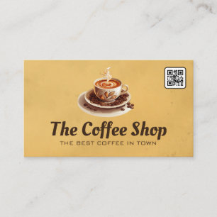 Fresh Brewed Coffee Cup and Saucer Business Card