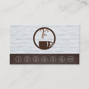 Fresh Brewed Coffee Cup   Brick Wall   Punch Card