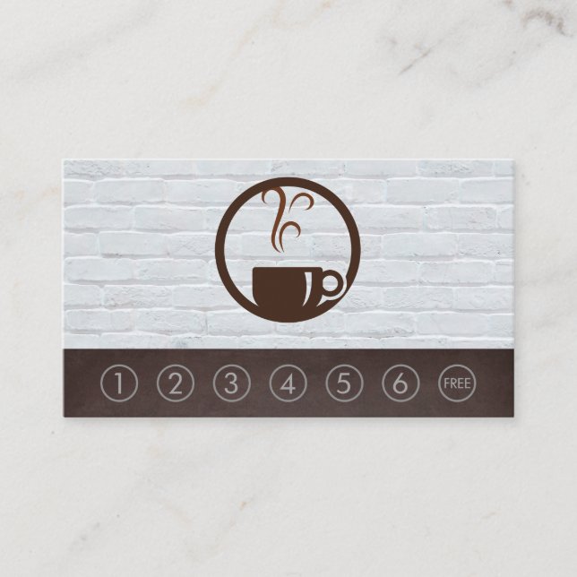 Fresh Brewed Coffee Cup | Brick Wall | Punch Card (Front)