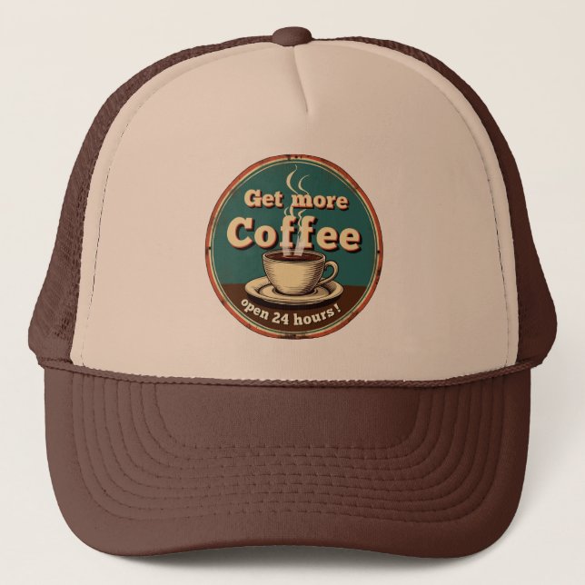 Fresh brewed coffee vintage  trucker hat (Front)