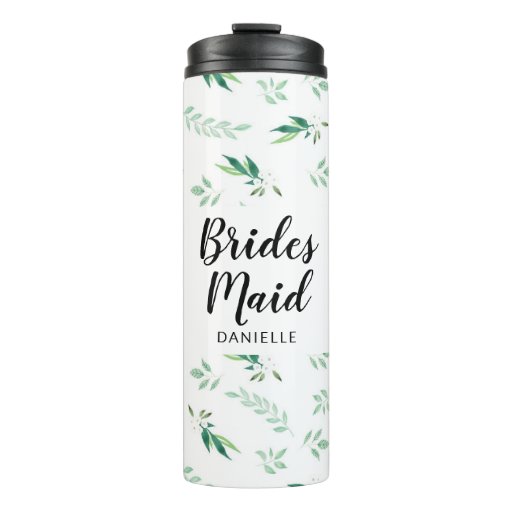 Image of Fresh Bridesmaid Monogrammed Bridal Wedding Party Thermal Tumbler