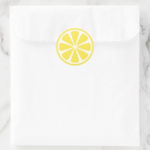 Fresh Bright Yellow Lemon Slice Round Sticker