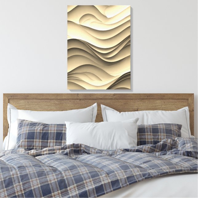 Fresh Candy Coloured Waves Canvas Print (Insitu(Bedroom))