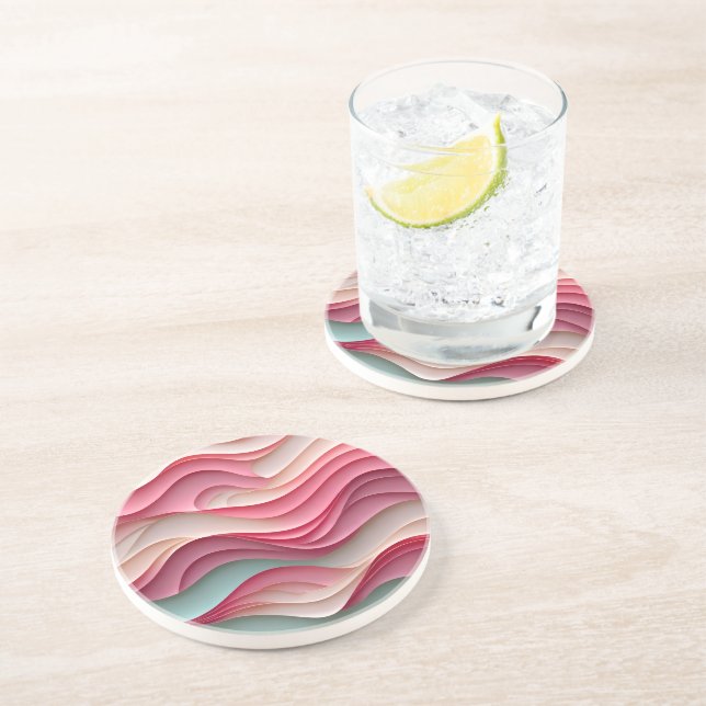 Fresh Candy Coloured Waves Coaster (Side)