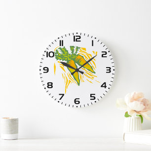 Fresh Carrot Colorful Vegetable Art Large Clock