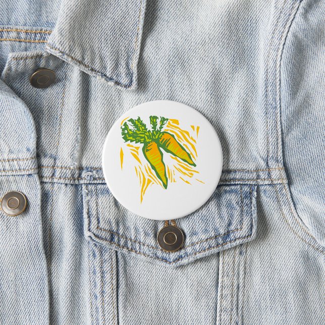 Fresh Carrot Colourful Vegetable Art 7.5 Cm Round Badge (Creator Uploaded)