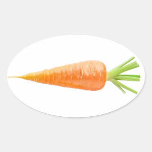 Fresh carrot oval sticker