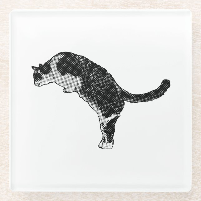 Fresh Cat Energy Glass Coaster (Front)