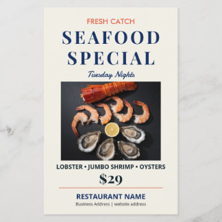 Fresh Catch Elegant Seafood Restaurant Special Flyer