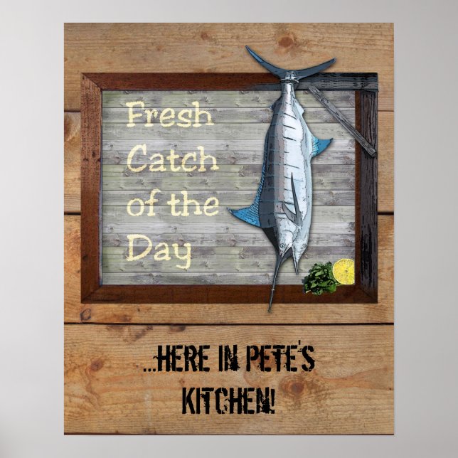 Fresh Catch of the Day (customisable) Poster (Front)