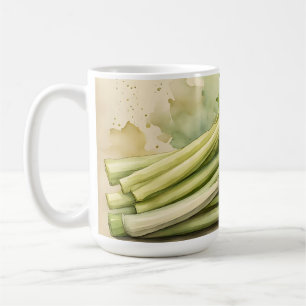 Fresh Celery Bunch Watercolor Coffee Mug