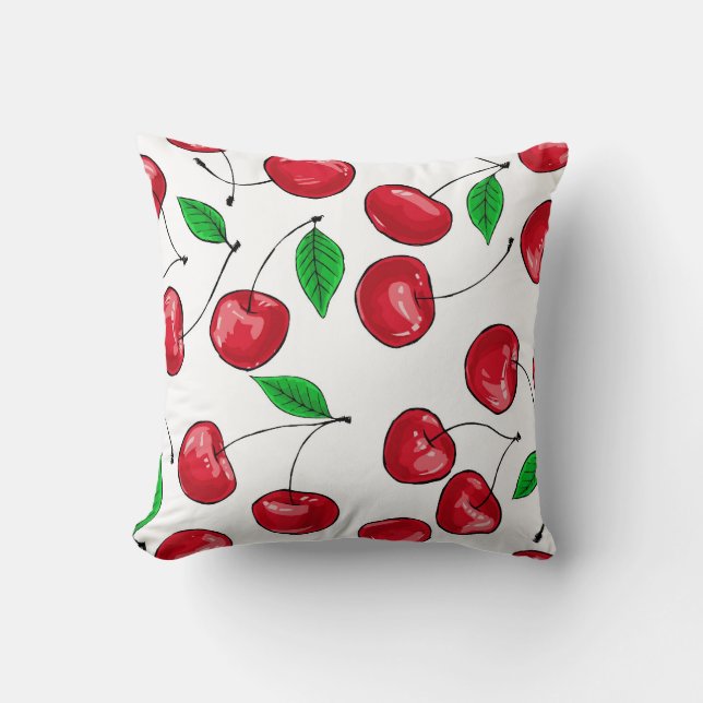 Fresh cherries pattern cushion (Front)