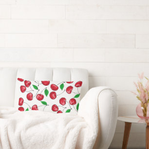 Fresh cherries pattern lumbar cushion