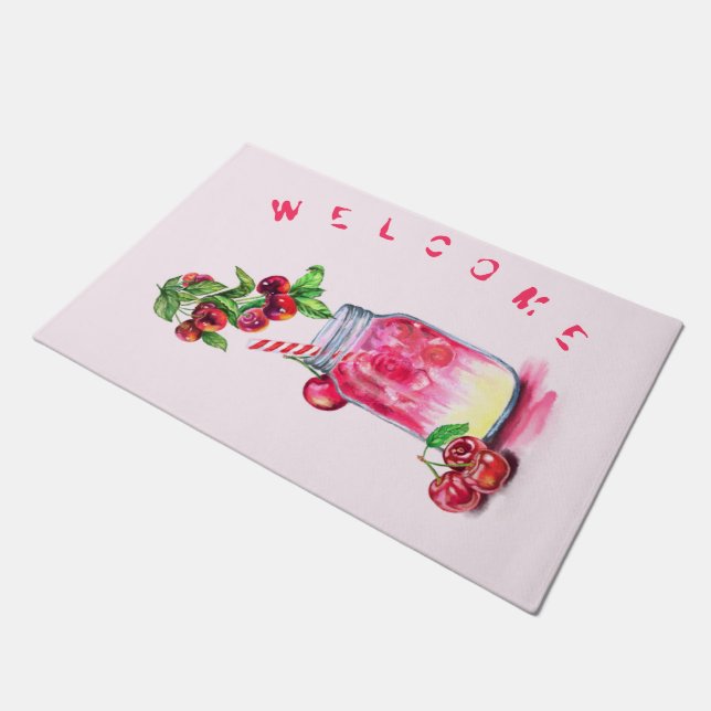 Fresh Cherry Drink Doormat (Angled)