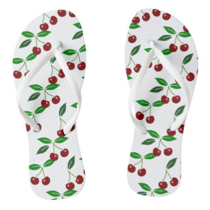 Fresh Cherry Seamless Pattern Flip Flops