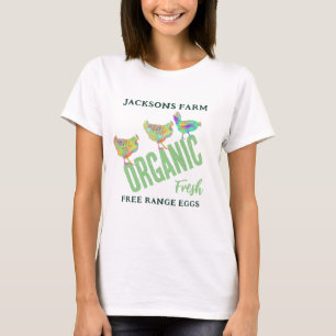 Fresh Chicken Eggs Farm Shop Poultry Business T-Shirt