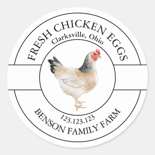 Fresh Chicken Eggs Label (Front)
