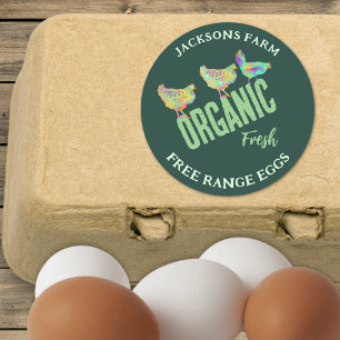 Fresh Chicken Eggs Organic Free Range Classic Round Sticker